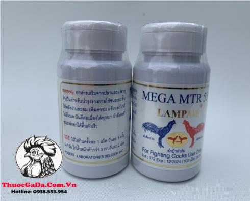 Thuốc Nuôi Gà Đá LAMPAM MEGA MTR 55 Của Thái Lan Bổ Sung Protein, Các Chất Dinh Dưỡng Tốt - 2 Hủ 200 Viên