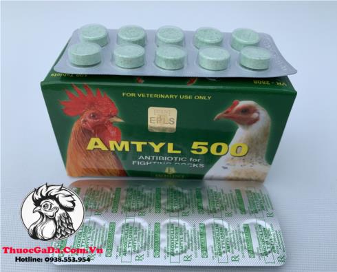 Thuốc Trị Bệnh Cho Gà AMTYL 500 Chuyên Trị Các Bệnh Về Đường Hô Hấp Cực Tốt - 2 Vỉ x 10 Viên