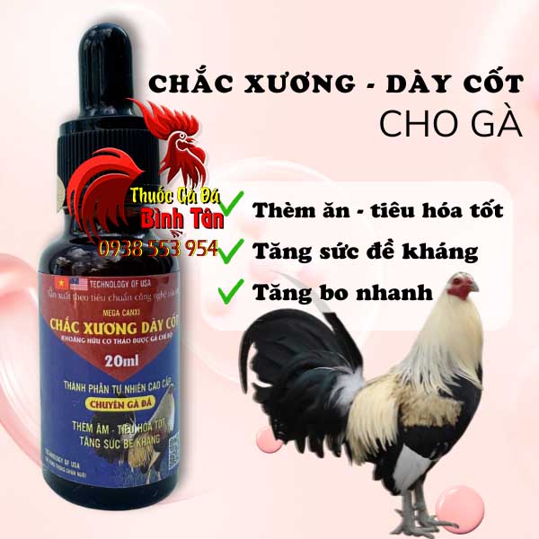 Mega Canxi - Bổ Xương Cốt, Dẻo Dai, Ra Chân Lớn Cho Gà Đá, Gà Chọi,